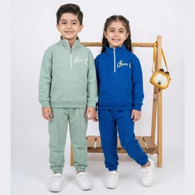 ست نیم زیپ و شلوار بچه گانه