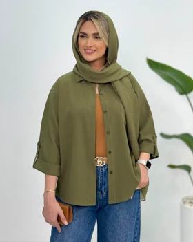 شومیز پشت دکمه تک جیب