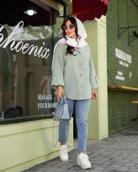 شومیز پیراهنی آستین پاکتی مدل سوین کد 2858