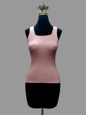 تاپ کبریتی پشت ضربدری بند پهن زنانه کد1570 (صورتی)