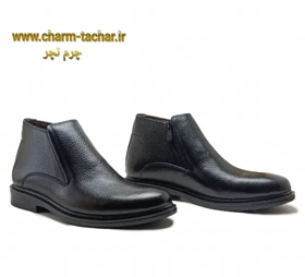 نیم بوت مردانه بغل زیپ‌دار چرم طبیعی کد 142