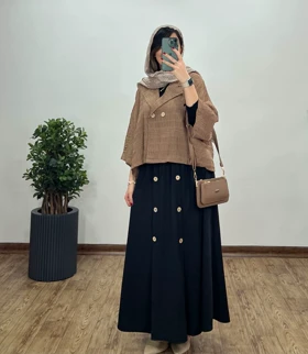 ست کت کوک دوزی و دامن بابونه