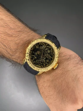 ساعت مچی اینویکتا یاکوزا اوپن هارت بند رابر مشکی Invicta Yakuza