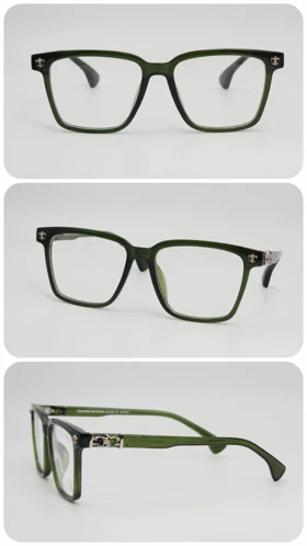 عینک آفتابی مردانه و زنانه کروم هارتز Chrome Hearts 8234-2 ضد اشعه UV400 (فریم سبز یشمی عدسی‌ها بی‌رنگ)