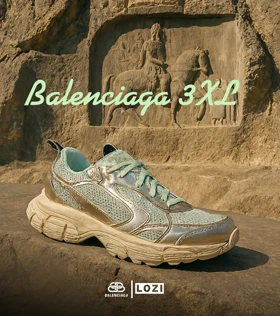 کفش کتانی مردانه و زنانه سبز طلایی Balenciaga 3XL مدل 6825