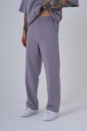 شلوار گشاد خاکستری کتانی مردانه PNT4224