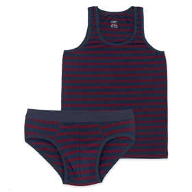 ست زیرپوش رکابی و شورت اسلیپ نخی Clevent کلونت کد 1701 طرح رینگی