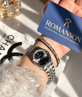 ساعت زنانه صفحه دودی برند ROMANSON موتورژاپنی با کارت ضمانت 12ماهه تصویر دوم ارسال رایگان
