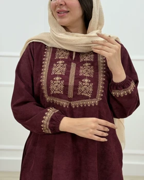 پیراهن مخمل کبریتی کتیبه