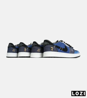کفش کتانی مردانه و زنانه آبی مشکی طوسی NIKE jordan Vodoo مدل 6749