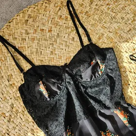 لباس خواب فنردار گل‌دار کد3202