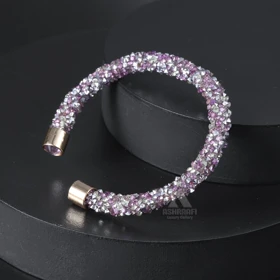 دستبند کریستالی Crystal Bracelet SRG01 (بنفش)