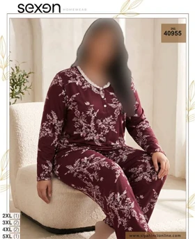 بلوز و شلوار بیگ سایز زنانه sexen کد 40955