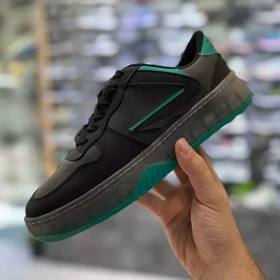 کفش اسپرت مردانه براش مشکی سبز با زیره نرم