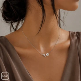 گردنبند نقره گل کد 2512173