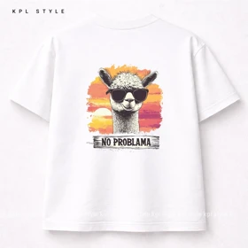 تیشرت پینترستی Llama | قواره باکسی %100 پنبه کد 1293