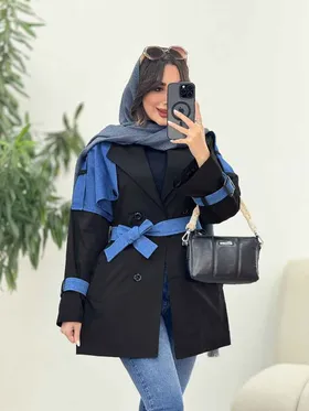 بارانی ژیله ترکیبی سرشانه پاگن