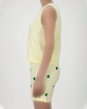 ست تاپ و شلوارک نخی زنانه 3348