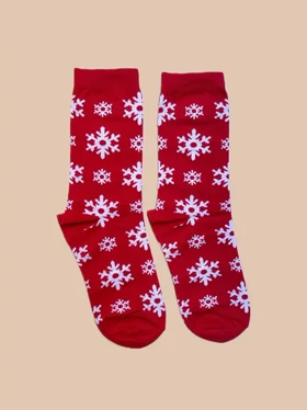 جوراب ساق بلند زنانه طرح دونه برف