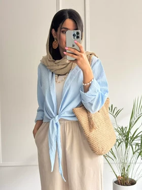 شومیز گره‌ای یاشیل