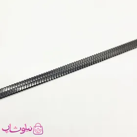 زنجیر مردانه هرینگبون مدل مشکی استیل 60 سانت 5 میل