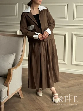 کت و دامن لینن طرح تنیس