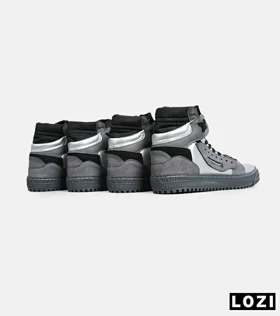 کفش کتانی ساق‌دار طوسی نقره ای OFF WHITE