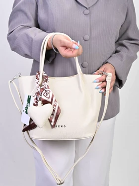 کیف دوشی زنانه بنو مدل بیانکا کد BENO 5080 (سفید کرمی)