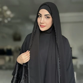 شال کلاهدار جواهردوزی