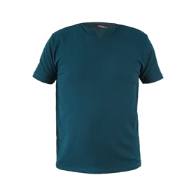 تیشرت آستین کوتاه یقه کوبایی سبز مردانه مدل Asam