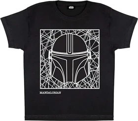 تیشرت لانگ دخترانه مندلورین | تیشرت لانگ دخترانه The Mandalorian طرح Helmet Line Drawing کد 132247