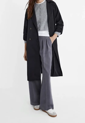 ترنچ کت مشکی Stradivarius 221