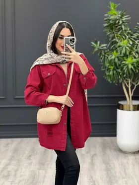 مانتو کتان رنگی زاپ‌دار