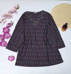 شومیز کیمانو مدل یاس کد 50275 (بادمجونی)