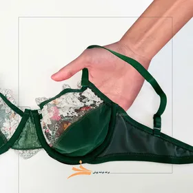 ست مخملی سبز برند نوشه پوش