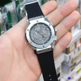 ساعت مچی مردانه هابلوت 3 موتور فعال کرنوگراف سری های کوالیتی کد 2 (قاب نقره ای)