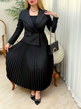 پیراهن کرپ پلیسه 3574