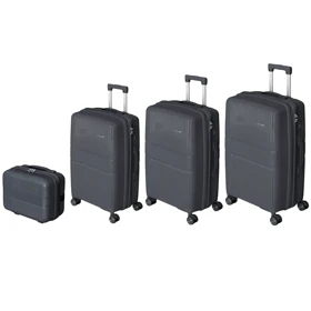 چمدان نشکن فشن مدل FASHION - FSN6868 سری 4 عددی (کیف آرایشی هدیه) (ذغالی)
