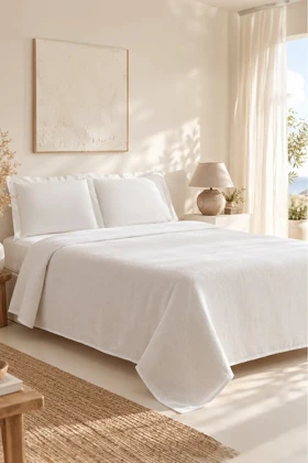 ست روتختی پیکه دو نفره Karaca Home مدل Farel پنبه - سفید