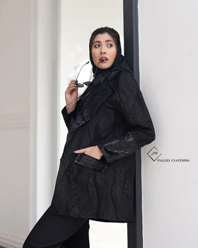 مانتو کتی مزونی ترکیبی مخمل ژاکارد