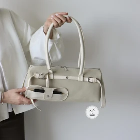 کیف زنانه دوشی - دستی مدل راوان جیر (کرم روشن)