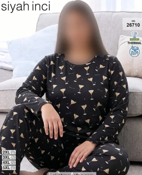 بلوز و شلوار بیگ سایز siyah inci کد 26710