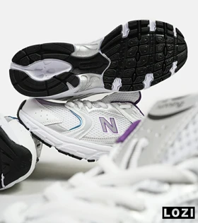 کفش کتانی مردانه و زنانه سفید آبی بنفش NEW BALANCE 530