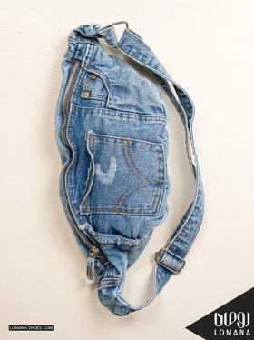 کیف بادی بگ جین شاواری لومانا - کد 2833 (آبی)