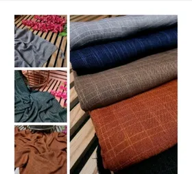 شال لینن ساده تک‌رنگ نخی