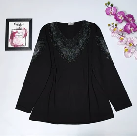 شومیز گیپوردار مدل مهگل کد 50272 (مشکی)