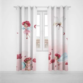 پرده پانچی اتاق کودک برند مینوریا کیدز طرح دخترانه کد p-324