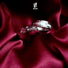 حلقه ست نقره زنانه ومردانه کدhsn1048