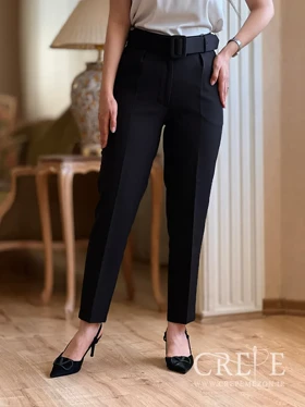 شلوار کرپ کمربند پهن قد 97