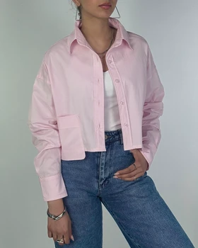 شومیز کراپ جیب پاکتی کد 500508